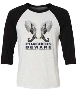 Arm The Animals 3/4 Sleeve Raglans Unisex | Poachers Beware | 3/4 Sleeve Raglan