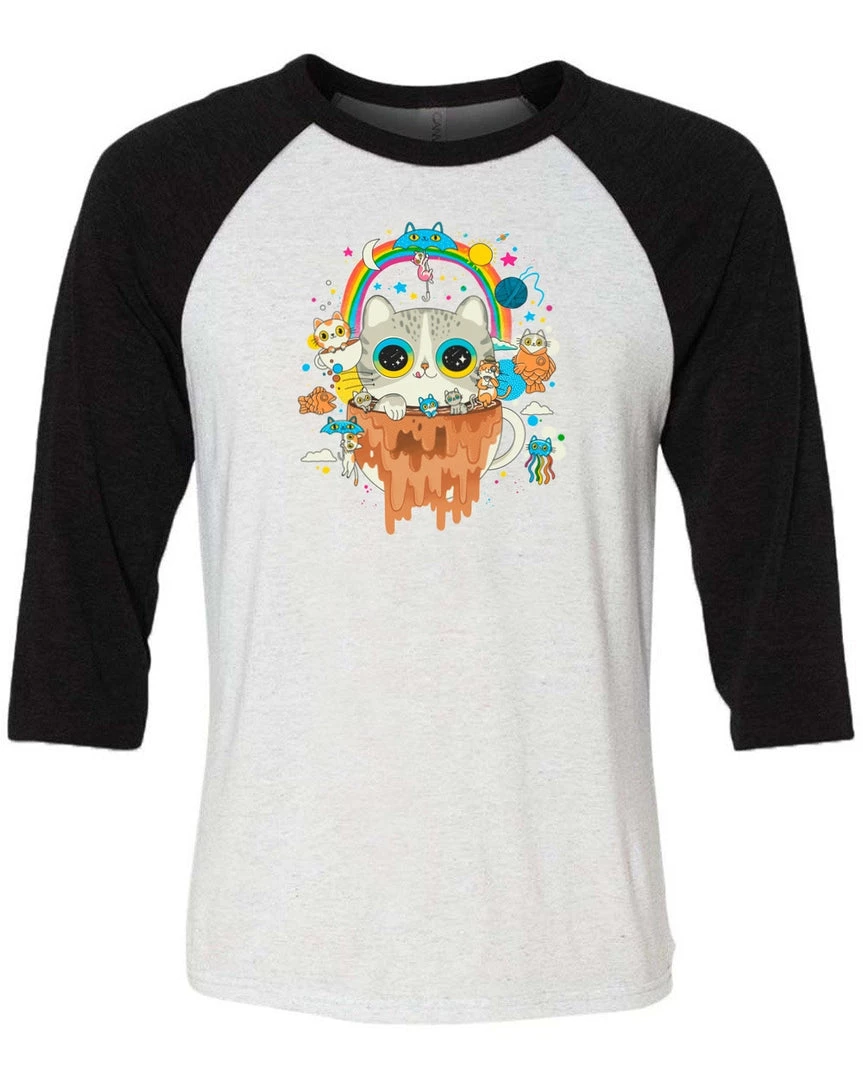 Pepe Rodriquez Unisex | Tripping Morning Cats | 3/4 Sleeve Raglan 3/4 Sleeve Raglans
