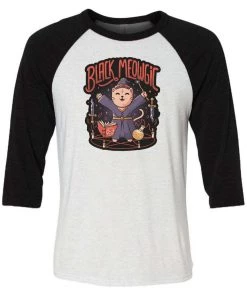 Eduardo Ely Unisex | Black Meowgic | 3/4 Sleeve Raglan 3/4 Sleeve Raglans