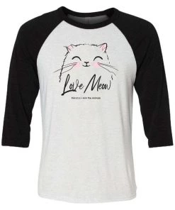 Fixed Nation Unisex | Love Meow | 3/4 Sleeve Raglan 3/4 Sleeve Raglans