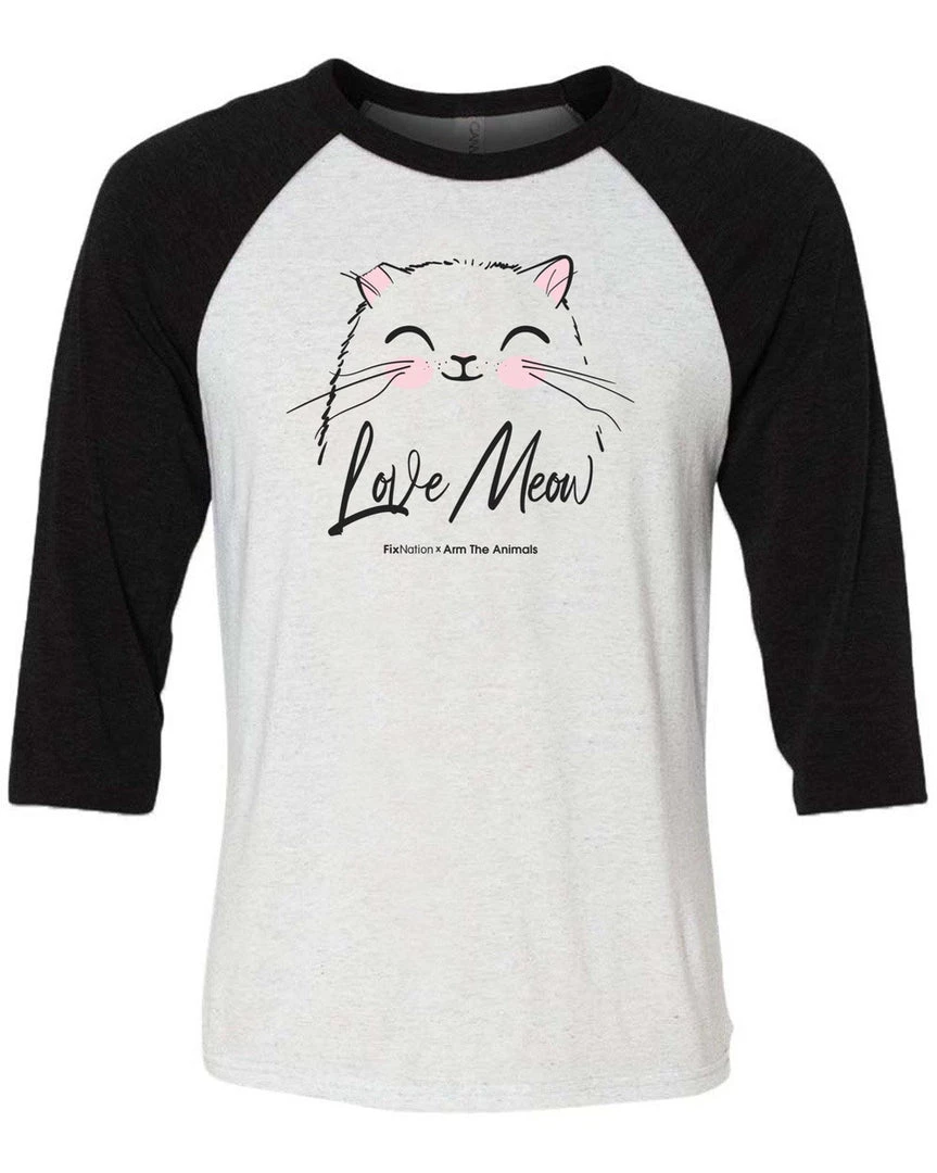 Fixed Nation Unisex | Love Meow | 3/4 Sleeve Raglan 3/4 Sleeve Raglans