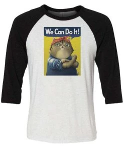 Pizza Cat 3/4 Sleeve Raglans Unisex | We Can Do It | 3/4 Sleeve Raglan