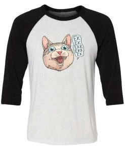 Cats With Their Tongues Out 3/4 Sleeve Raglans Unisex | Ekekekkekkek | 3/4 Sleeve Raglan