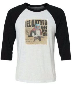 Arm The Animals 3/4 Sleeve Raglans Unisex | El Gatito Grande | 3/4 Sleeve Raglan