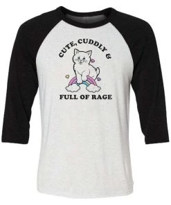 Arm The Animals Unisex | Rage Kitty | 3/4 Sleeve Raglan 3/4 Sleeve Raglans