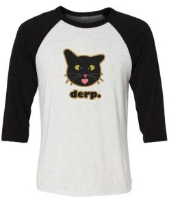 Cats With Their Tongues Out Unisex | Derp | 3/4 Sleeve Raglan
