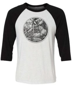 Gianluca 3/4 Sleeve Raglans Unisex | The Cat And The Telescope | 3/4 Sleeve Raglan