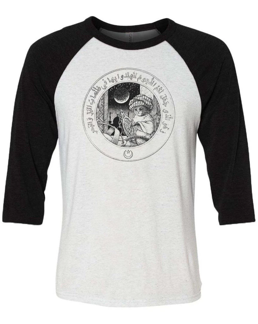 Gianluca Unisex | Little Muslim Astronomer Cat | 3/4 Sleeve Raglan 3/4 Sleeve Raglans