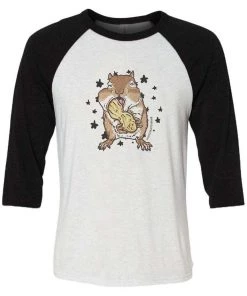 Van Gogh The Chipmunk 3/4 Sleeve Raglans Unisex | Van Gogh The Chippy | 3/4 Sleeve Raglan