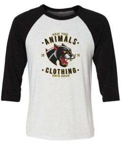Arm The Animals 3/4 Sleeve Raglans Unisex | Varsity Panther | 3/4 Sleeve Raglan