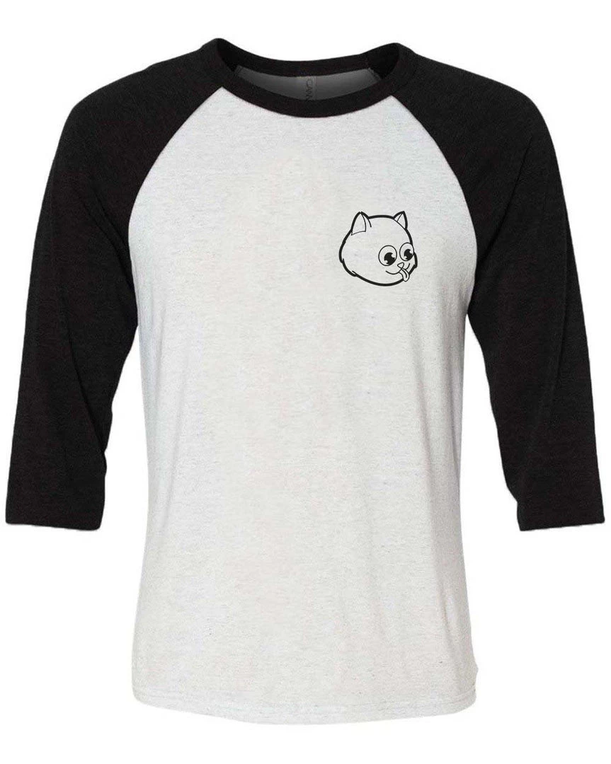Cats With Their Tongues Out 3/4 Sleeve Raglans Unisex | Pocket Tongue Out | 3/4 Sleeve Raglan
