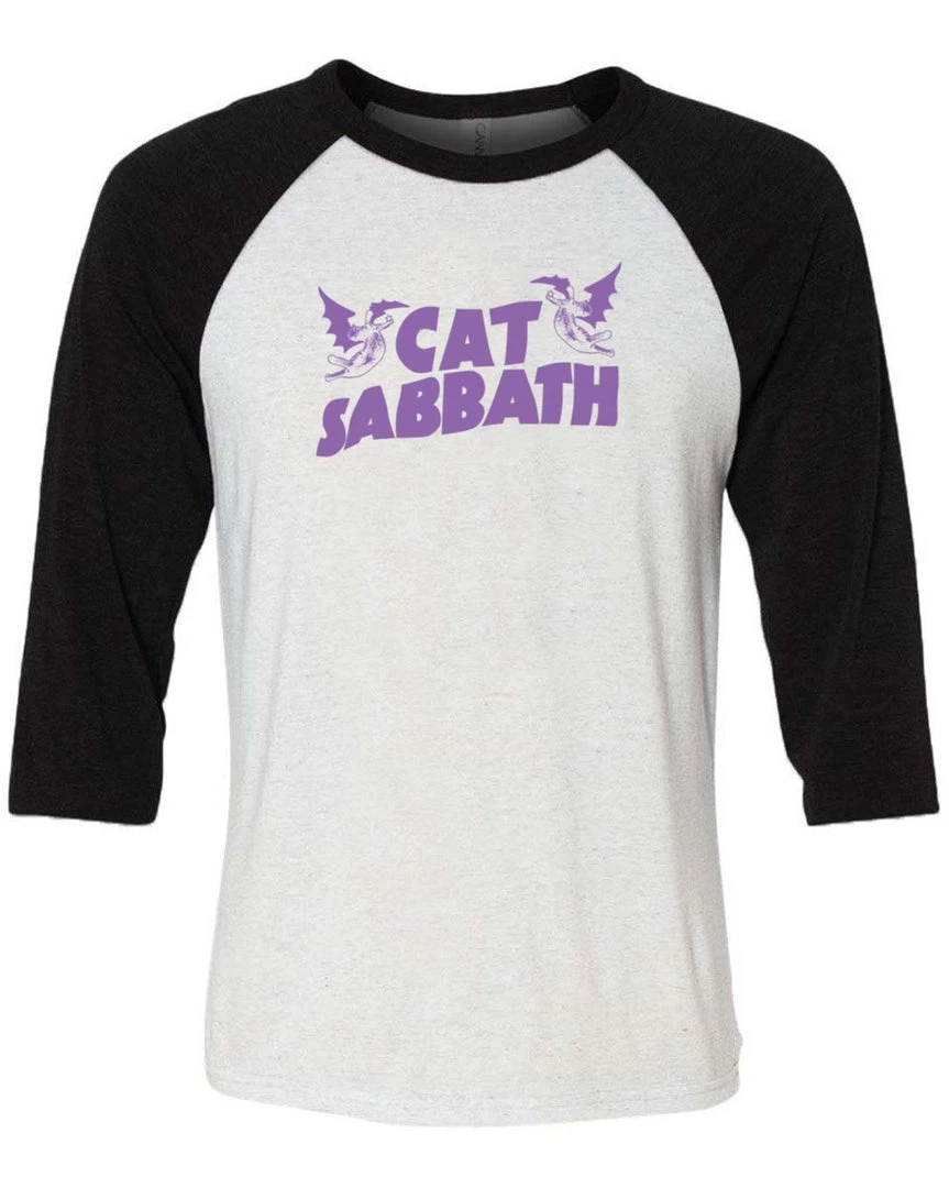 Brutal Kittens Unisex | Cat Sabbath Purple | 3/4 Sleeve Raglan