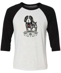 Arm The Animals Unisex | Hound Alebrije | 3/4 Sleeve Raglan 3/4 Sleeve Raglans