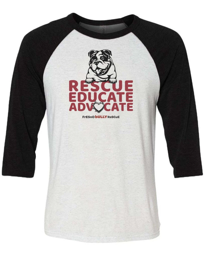 Unisex | Fresno Bully Rescue Logo | 3/4 Sleeve Raglan 3/4 Sleeve Raglans