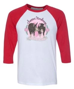 Edgar's Mission Unisex | Choose Kindness Pigs | 3/4 Sleeve Raglan