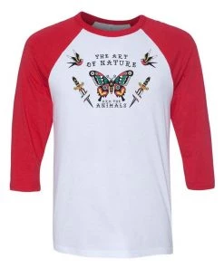 Arm The Animals Unisex | Tattoo Butterfly | 3/4 Sleeve Raglan 3/4 Sleeve Raglans