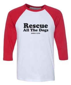 Barks Of Love 3/4 Sleeve Raglans Unisex | Rescue All The Dogs | 3/4 Sleeve Raglan