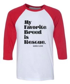 Barks Of Love Unisex | Favorite Breed | 3/4 Sleeve Raglan