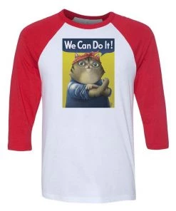 Pizza Cat 3/4 Sleeve Raglans Unisex | We Can Do It | 3/4 Sleeve Raglan