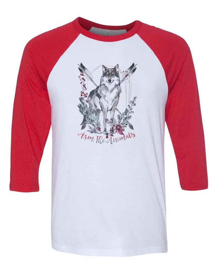 Arm The Animals Unisex | Ridgeline Wolf | 3/4 Sleeve Raglan