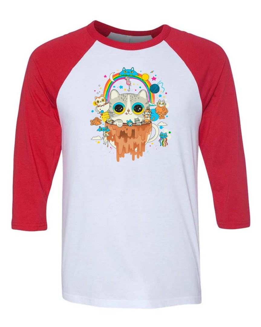 Pepe Rodriquez Unisex | Tripping Morning Cats | 3/4 Sleeve Raglan 3/4 Sleeve Raglans