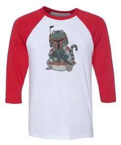 Pizza Cat Unisex | Meowndalorian | 3/4 Sleeve Raglan