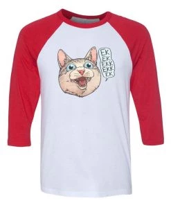 Cats With Their Tongues Out 3/4 Sleeve Raglans Unisex | Ekekekkekkek | 3/4 Sleeve Raglan