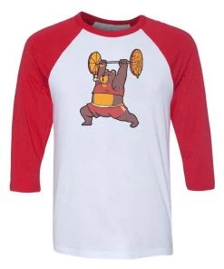 Tobias Fonseca Unisex | Squat Bear Gym, I Love To Eat Pizza | 3/4 Sleeve Raglan 3/4 Sleeve Raglans