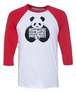 Tobias Fonseca 3/4 Sleeve Raglans Unisex | Drink Coffee, Create Stuff, And Sleep | 3/4 Sleeve Raglan