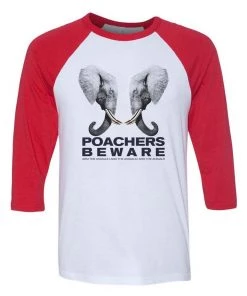 Arm The Animals 3/4 Sleeve Raglans Unisex | Poachers Beware | 3/4 Sleeve Raglan