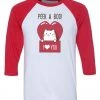 Ana Villanueva Unisex | Kitty Kissing Booth | 3/4 Sleeve Raglan 3/4 Sleeve Raglans