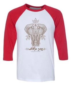3/4 Sleeve Raglans Unisex | WLSOS Henna Elephant | 3/4 Sleeve Raglan