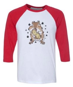 Van Gogh The Chipmunk 3/4 Sleeve Raglans Unisex | Van Gogh The Chippy | 3/4 Sleeve Raglan