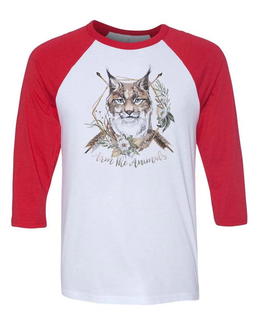Arm The Animals Unisex | Ridgeline Lynx | 3/4 Sleeve Raglan 3/4 Sleeve Raglans