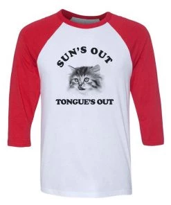 Cats With Their Tongues Out Unisex | Sun’s Out, Tongue’s Out | 3/4 Sleeve Raglan 3/4 Sleeve Raglans