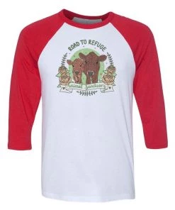 Road To Refuge Animal Sanctuary Unisex | Moo Crew | 3/4 Sleeve Raglan 3/4 Sleeve Raglans