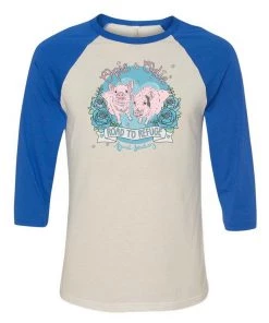 Road To Refuge Animal Sanctuary 3/4 Sleeve Raglans Unisex | Piggy Party | 3/4 Sleeve Raglan