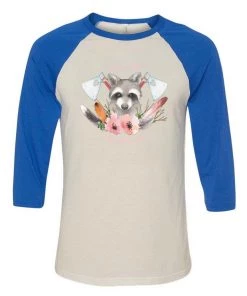 Arm The Animals Unisex | Woodland Raccoon | 3/4 Sleeve Raglan 3/4 Sleeve Raglans