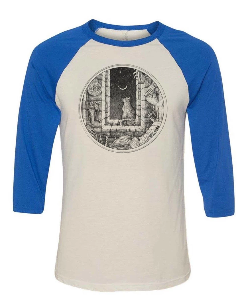 Gianluca Unisex | The Cat And The Moon | 3/4 Sleeve Raglan 3/4 Sleeve Raglans