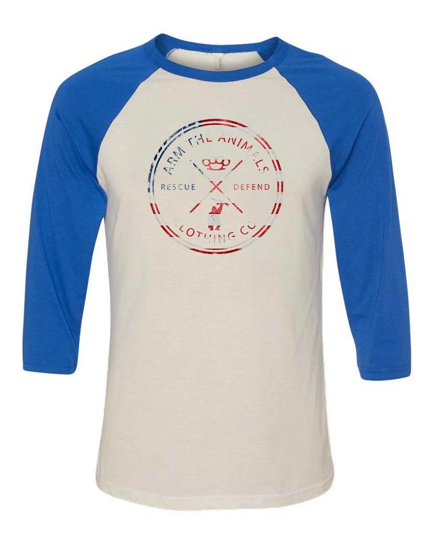 Arm The Animals Unisex | 4th Of July Rescue Knuckles | 3/4 Sleeve Raglan