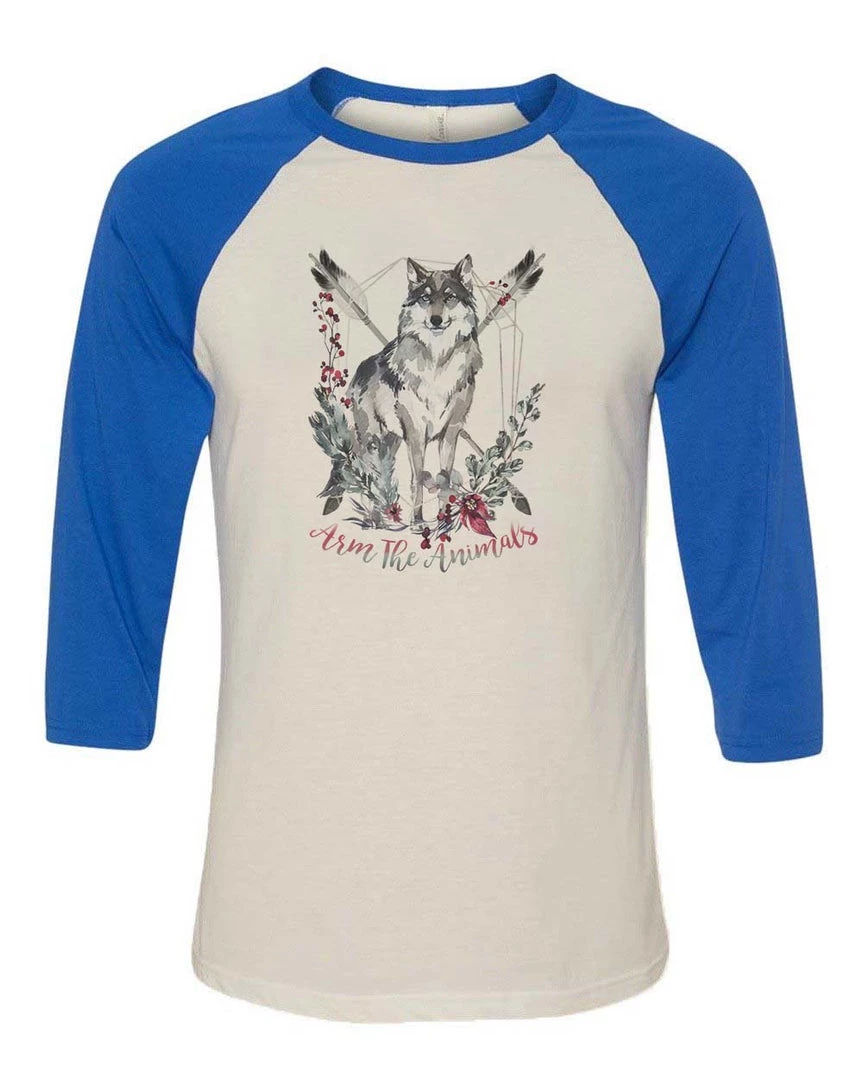 Arm The Animals Unisex | Ridgeline Wolf | 3/4 Sleeve Raglan