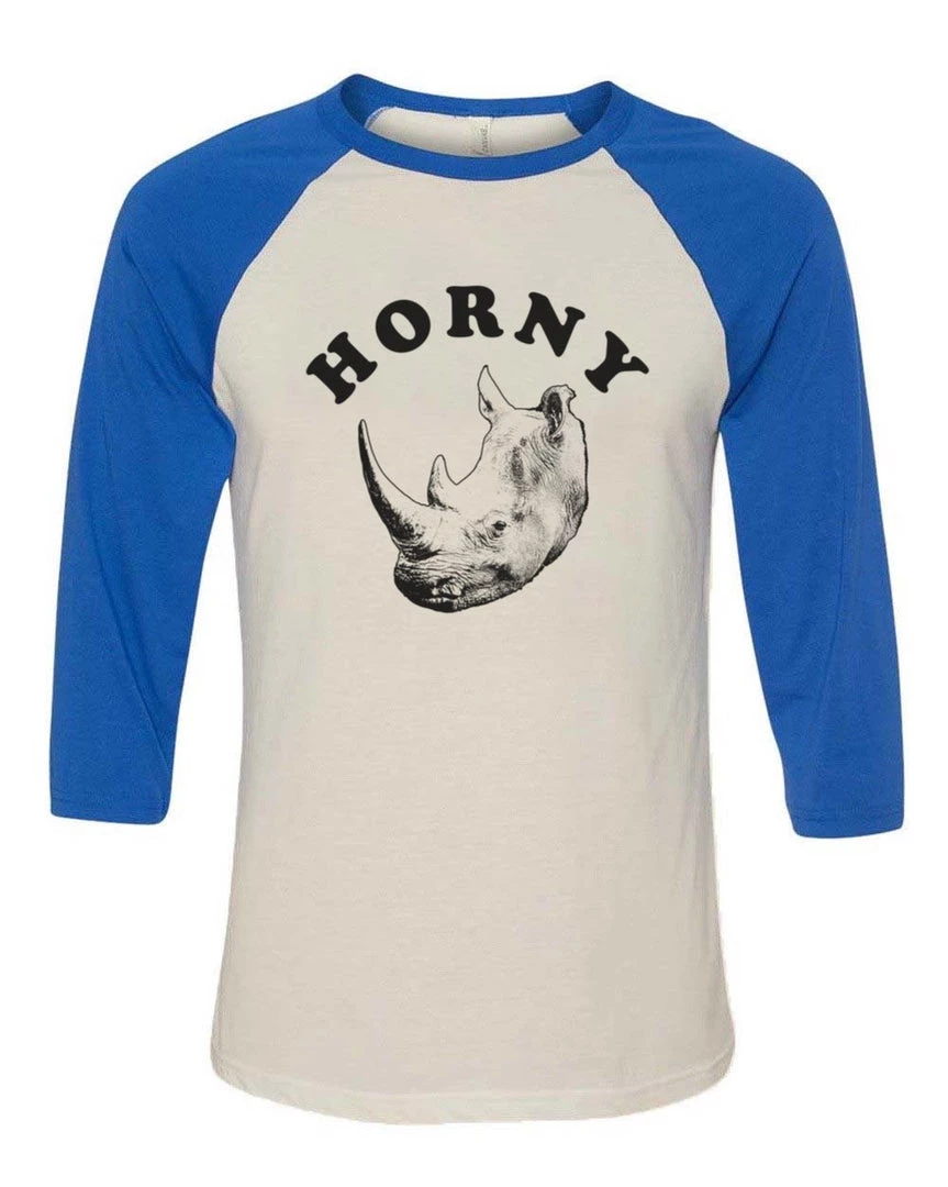 Arm The Animals Unisex | Horny Rhino | 3/4 Sleeve Raglan 3/4 Sleeve Raglans