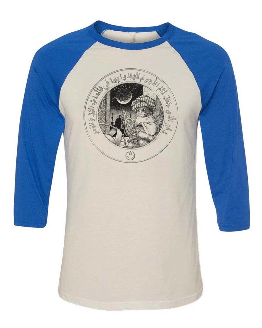 Gianluca Unisex | Little Muslim Astronomer Cat | 3/4 Sleeve Raglan 3/4 Sleeve Raglans