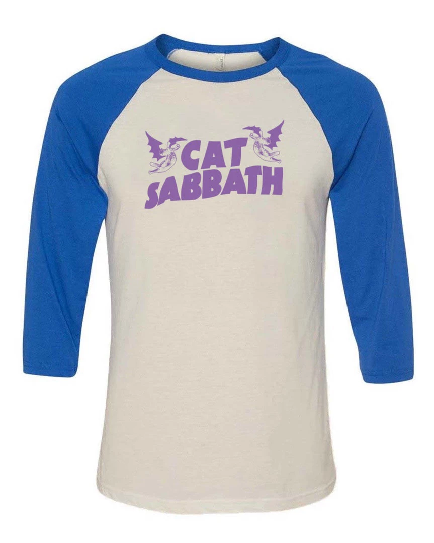 Brutal Kittens Unisex | Cat Sabbath Purple | 3/4 Sleeve Raglan
