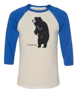 3/4 Sleeve Raglans Unisex | WLSOS Standing Sloth Bear | 3/4 Sleeve Raglan