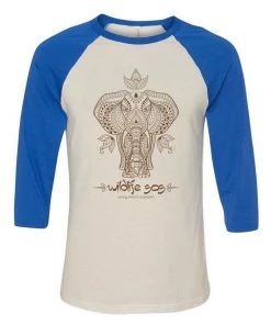 3/4 Sleeve Raglans Unisex | WLSOS Henna Elephant | 3/4 Sleeve Raglan