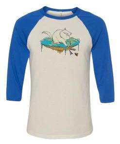 Tobias Fonseca Unisex | Flat Earth Cat | 3/4 Sleeve Raglan