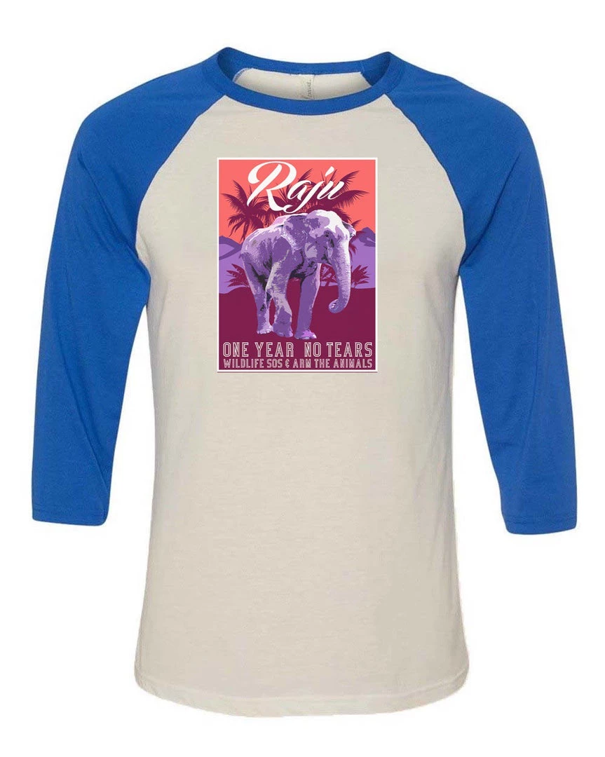 WLSOS 3/4 Sleeve Raglans Unisex | Raju Travel Poster | 3/4 Sleeve Raglan