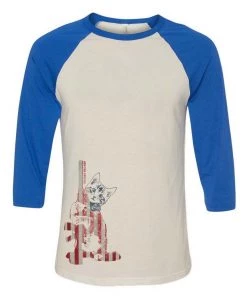 Arm The Animals 3/4 Sleeve Raglans Unisex | 4th Of July Ain't Kitten Around | 3/4 Sleeve Raglan