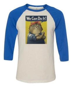 Pizza Cat 3/4 Sleeve Raglans Unisex | We Can Do It | 3/4 Sleeve Raglan